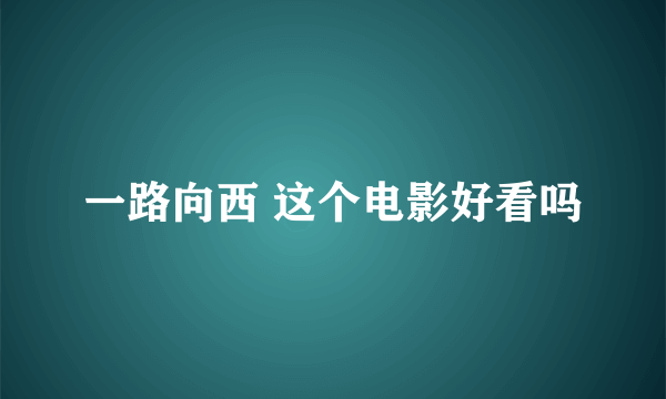 一路向西 这个电影好看吗