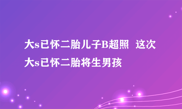 大s已怀二胎儿子B超照  这次大s已怀二胎将生男孩