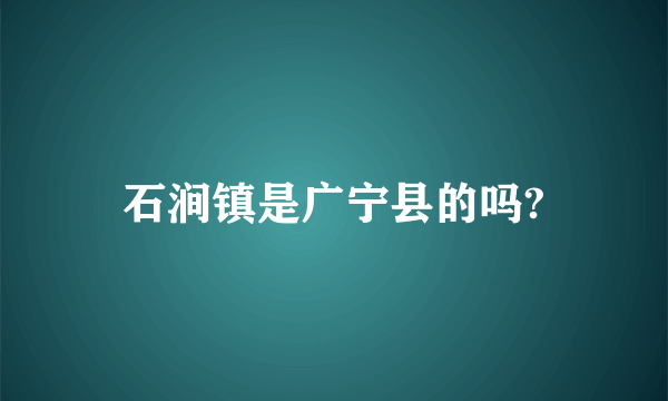 石涧镇是广宁县的吗?