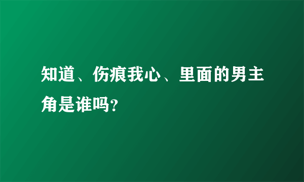 知道、伤痕我心、里面的男主角是谁吗？