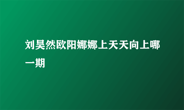 刘昊然欧阳娜娜上天天向上哪一期