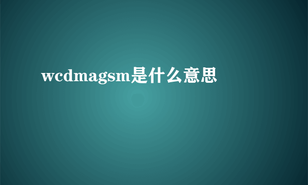 wcdmagsm是什么意思