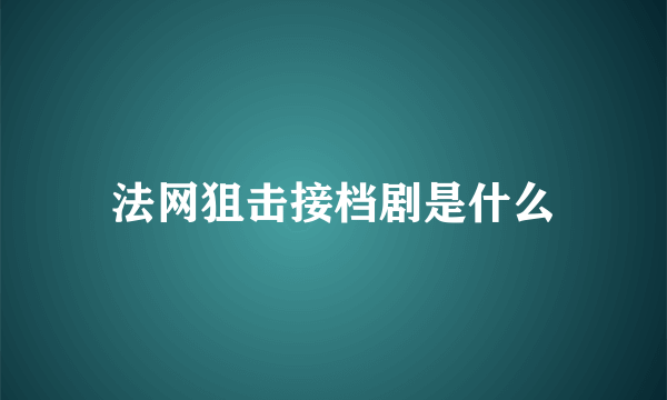 法网狙击接档剧是什么