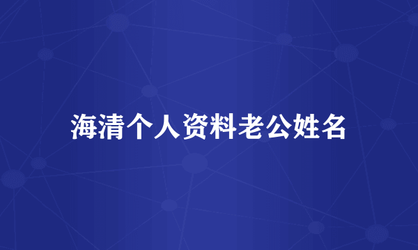 海清个人资料老公姓名