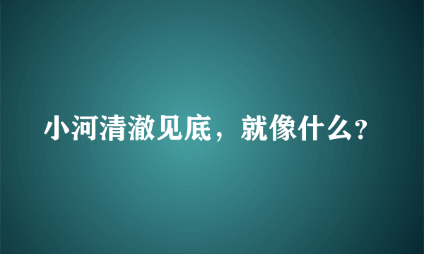 小河清澈见底，就像什么？