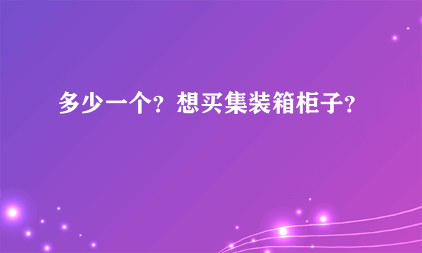 多少一个？想买集装箱柜子？