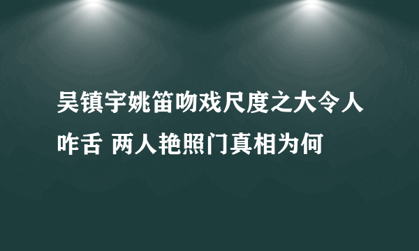 吴镇宇姚笛吻戏尺度之大令人咋舌 两人艳照门真相为何