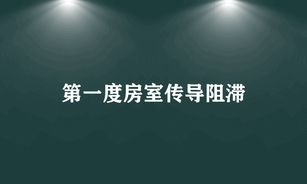 第一度房室传导阻滞