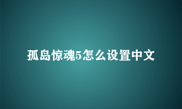 孤岛惊魂5怎么设置中文