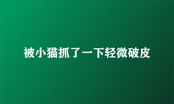 被小猫抓了一下轻微破皮