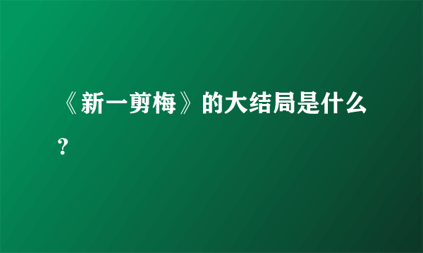 《新一剪梅》的大结局是什么？