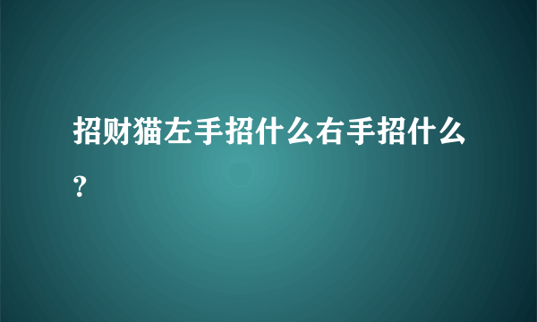 招财猫左手招什么右手招什么？