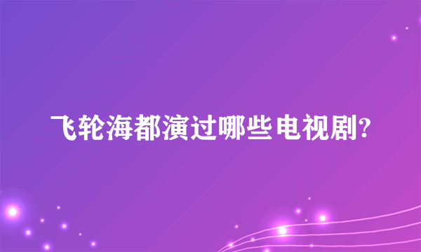 飞轮海都演过哪些电视剧?