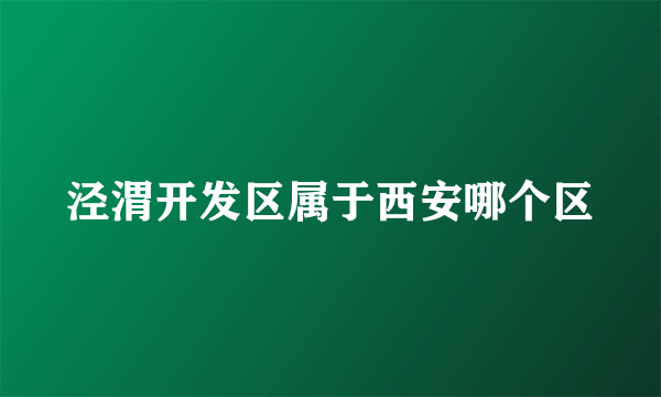 泾渭开发区属于西安哪个区