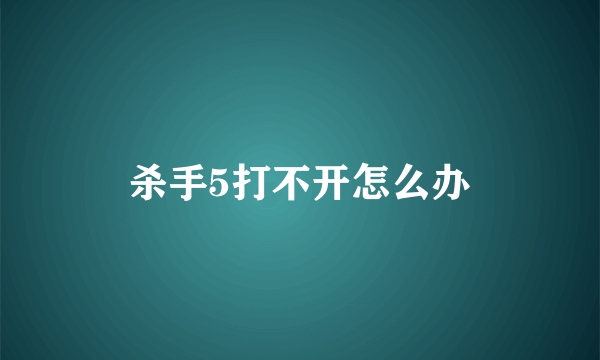 杀手5打不开怎么办