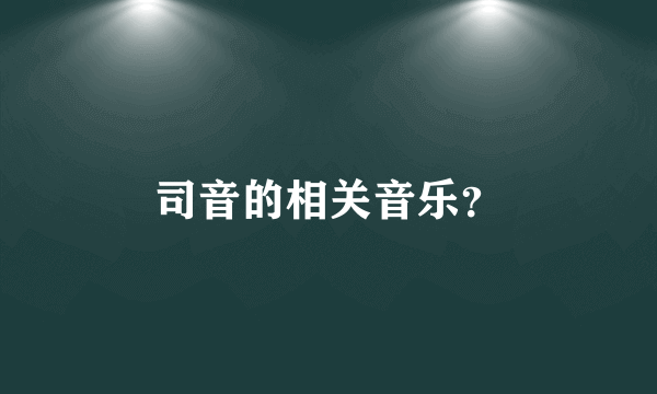 司音的相关音乐？