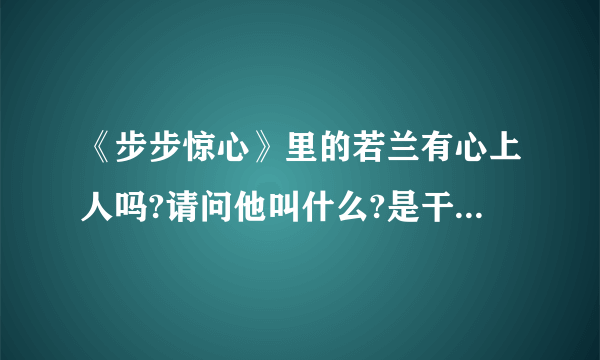 《步步惊心》里的若兰有心上人吗?请问他叫什么?是干什么的？