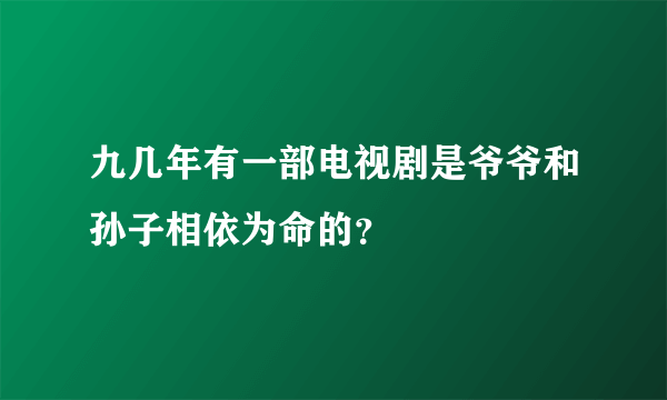 九几年有一部电视剧是爷爷和孙子相依为命的？