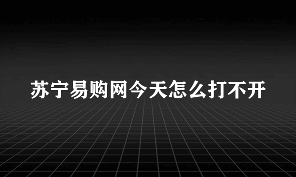 苏宁易购网今天怎么打不开