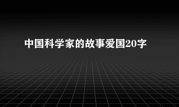 中国科学家的故事爱国20字