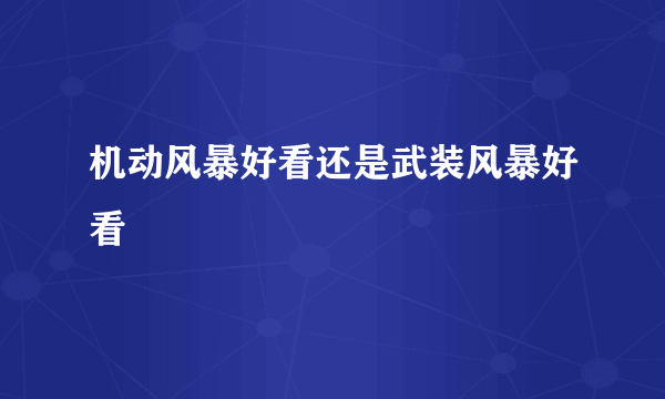 机动风暴好看还是武装风暴好看