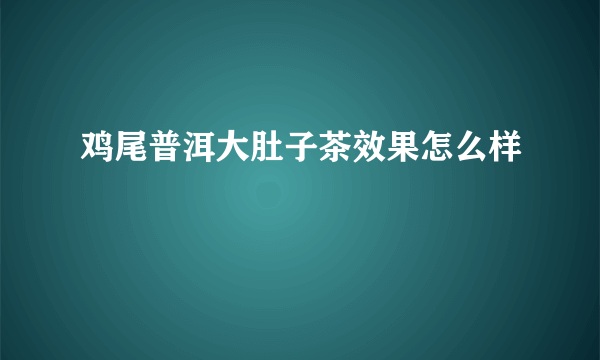 鸡尾普洱大肚子茶效果怎么样