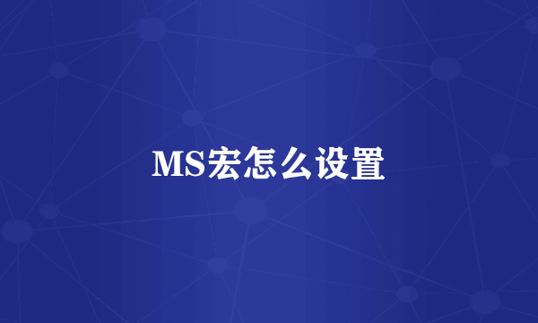 MS宏怎么设置