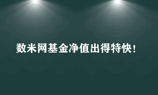 数米网基金净值出得特快！