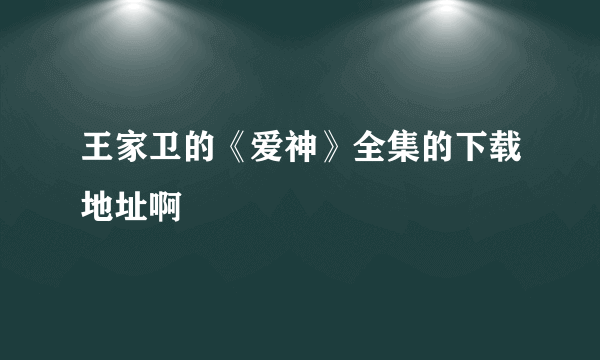 王家卫的《爱神》全集的下载地址啊