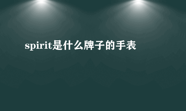 spirit是什么牌子的手表