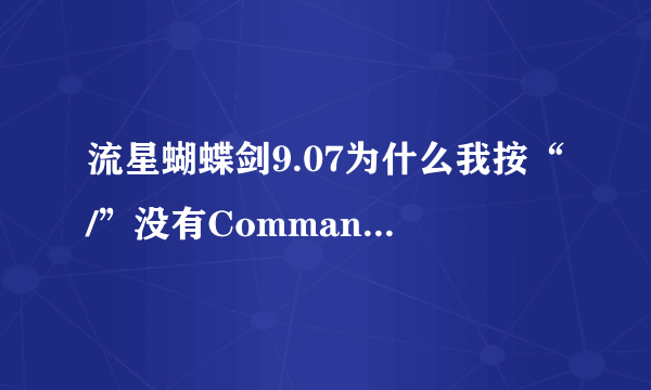 流星蝴蝶剑9.07为什么我按“/”没有Command或输入指令？