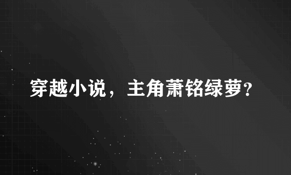 穿越小说，主角萧铭绿萝？