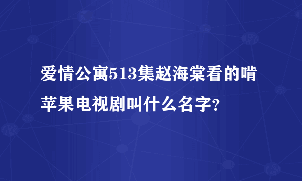 爱情公寓513集赵海棠看的啃苹果电视剧叫什么名字？