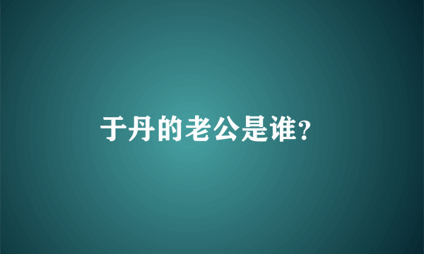 于丹的老公是谁？