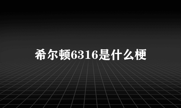 希尔顿6316是什么梗