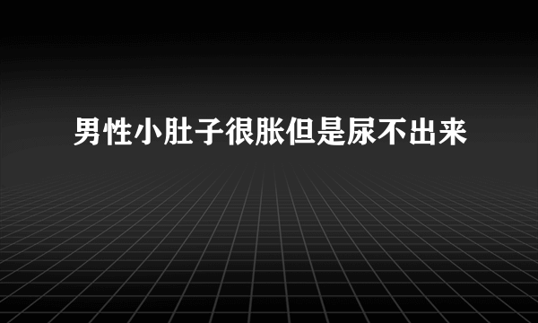 男性小肚子很胀但是尿不出来