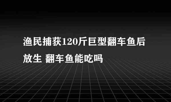 渔民捕获120斤巨型翻车鱼后放生 翻车鱼能吃吗