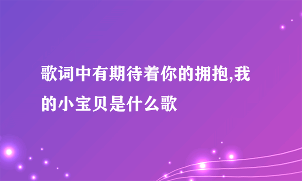 歌词中有期待着你的拥抱,我的小宝贝是什么歌