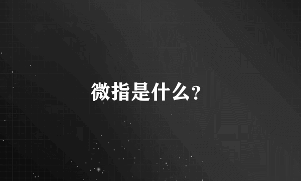 微指是什么？