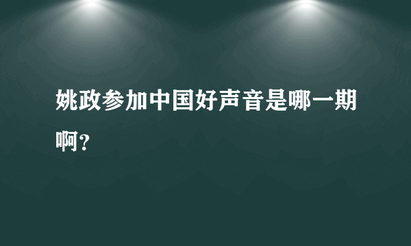 姚政参加中国好声音是哪一期啊？