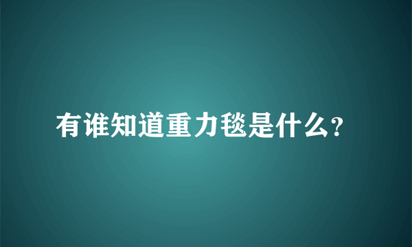 有谁知道重力毯是什么？