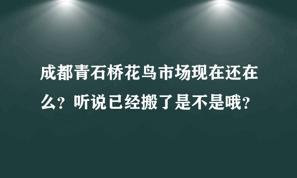 成都青石桥花鸟市场现在还在么？听说已经搬了是不是哦？