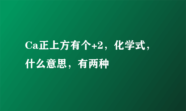 Ca正上方有个+2，化学式，什么意思，有两种