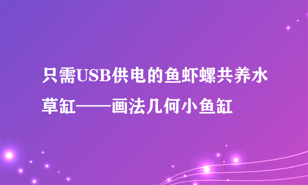 只需USB供电的鱼虾螺共养水草缸——画法几何小鱼缸