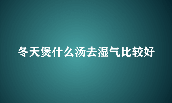 冬天煲什么汤去湿气比较好