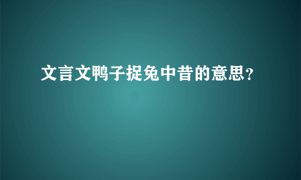 文言文鸭子捉兔中昔的意思？