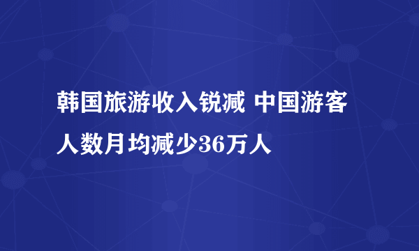 韩国旅游收入锐减 中国游客人数月均减少36万人