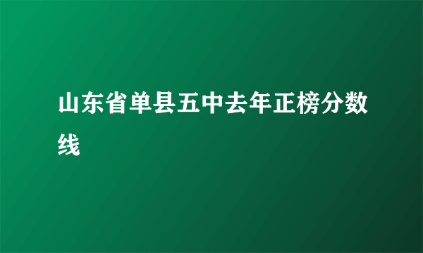 山东省单县五中去年正榜分数线