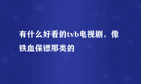 有什么好看的tvb电视剧，像铁血保镖那类的