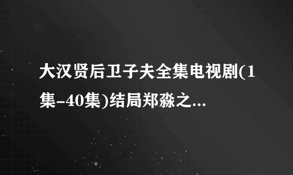 大汉贤后卫子夫全集电视剧(1集-40集)结局郑淼之挑战阿娇